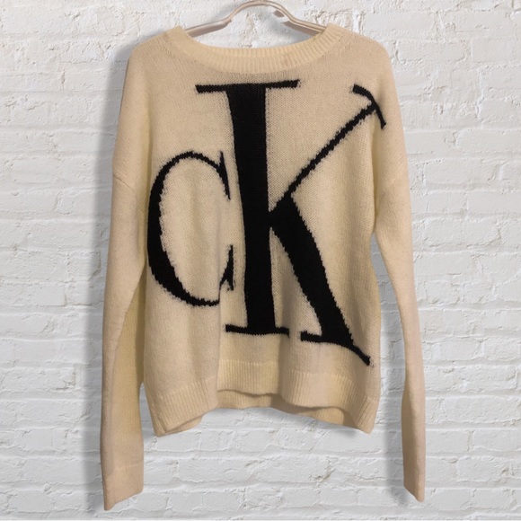White knit Calvin Klein sweater - Picture 1 of 6